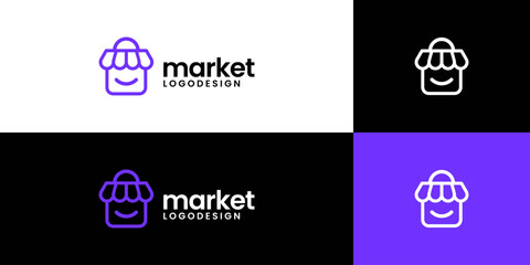 Abstract shop logo design,shopping bag icon design