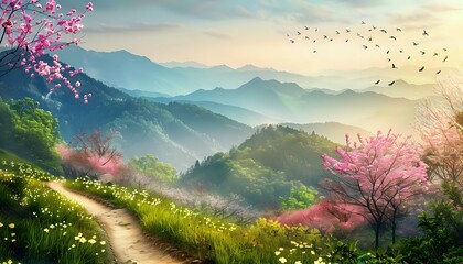 Cherry Blossom Mountain Path: A Scenic Spring Hike