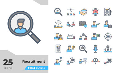 Recruitment Filled Color Icons