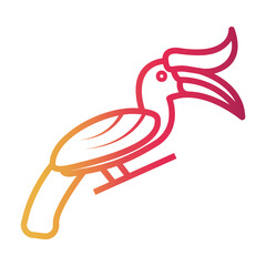 hornbill Line Gradient Icon © darwin