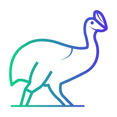 cassowary Line Gradient Icon