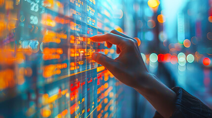 Busy Office Worker Efficiently Organizing Tasks on Digital Calendar