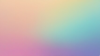 Beautiful color gradient background with a grainy noise effect. Abstract pastel holographic blurred gradient banner with a soft, colorful texture. Nostalgic, vintage, retro aesthetic.