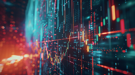 Obraz premium Computer-generated digital currency data and exchange stock charts for finance and economic displays.