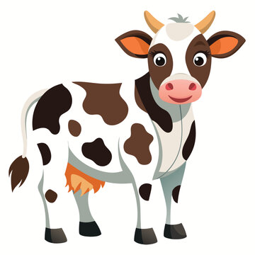 recommend clip art: Cartoon Illustration of a Brown and White Cow