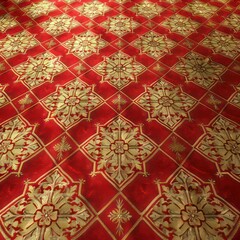 red carpet and gold pattern background