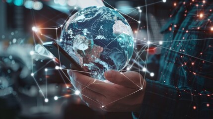 Fototapeta premium Apply to life Global Virtual Internet Connection Business Global Internet Connection Application technology digital marketing Finance and Banking big data technology digital link
