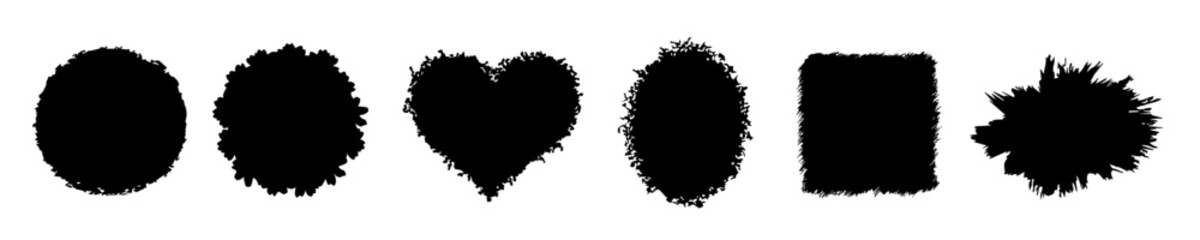 shape of splash, Different black shapes, silhouette of round shapes, variety of splatter,Ink stain spot, Unique heart shape,Top splatter shapes Vector, Brush strokes designs,Black frames