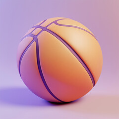 Obraz premium Cartoonish Pastel Basketball