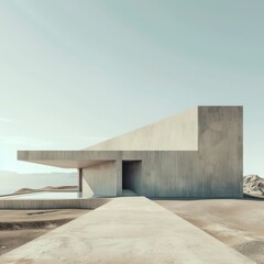 minimalistic and modern architecture with very simplified and pure lines