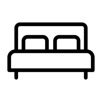 recommend clip art: Bed icon in black, outline style and transparent background