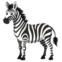 Obraz premium Cartoon Zebra with Black and White Stripes