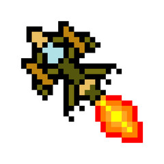 Fighter plane in pixel art style