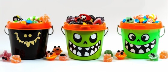 Fototapeta premium Halloween Candy Buckets