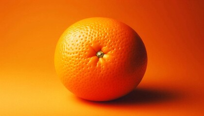 Vibrant Fresh Orange on Orange Background Close Up.