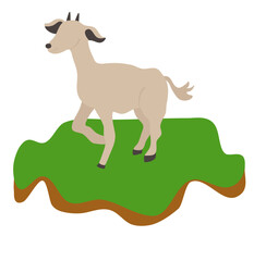 Goat in the grass vector