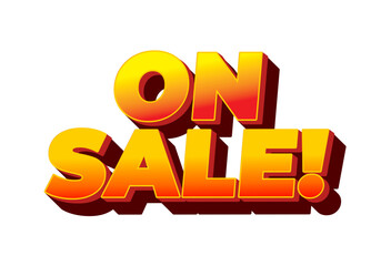 On sale. Text effect in 3D style with eye catching colors