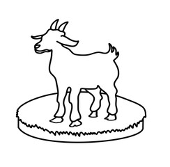 Goat in the grass vector