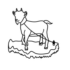 Goat in the grass vector