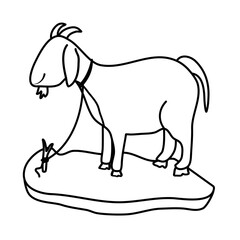 Goat in the grass vector