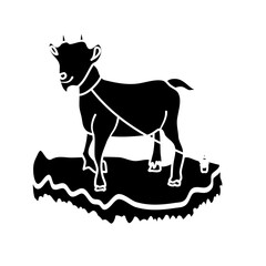 Goat in the grass vector