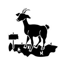 Goat in the grass vector