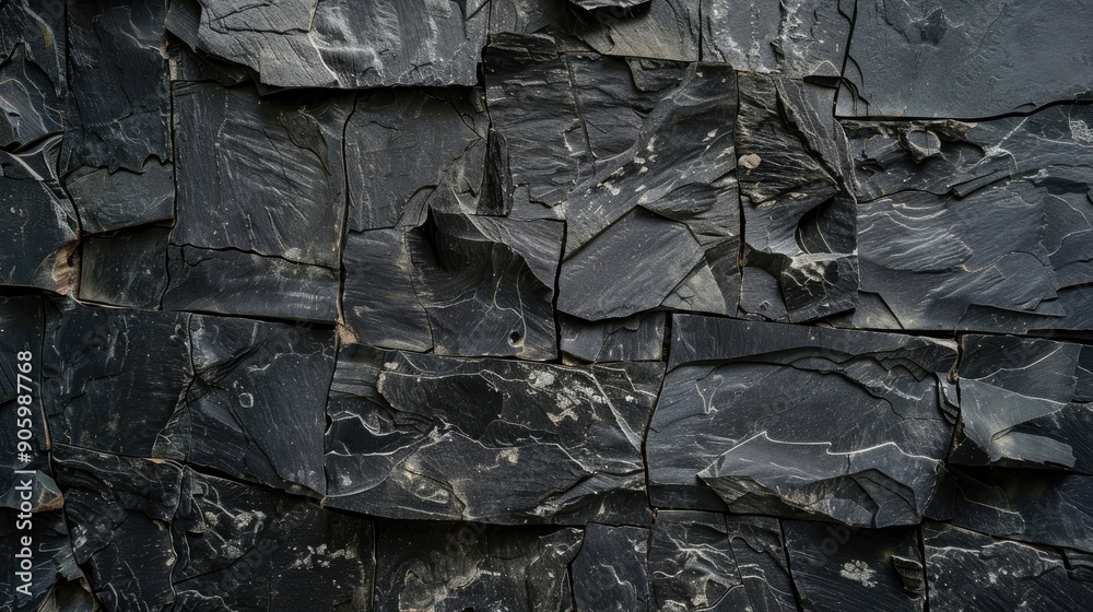 Poster Background of aged black stone or concrete wall