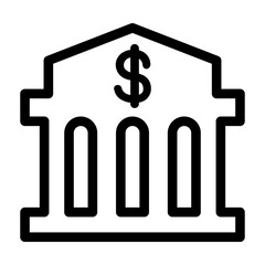 Bank icon in thin line style vector illustration graphic design
