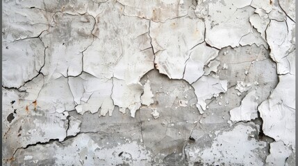 Obraz premium Background image of cracked and stained white wall