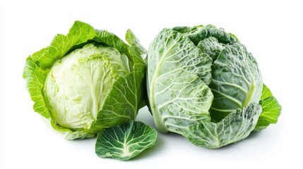 Fototapeta premium Green cabbage isolated on white background