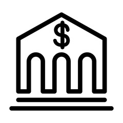 Bank icon in thin line style vector illustration graphic design