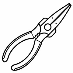 Needle-nose pliers line art 