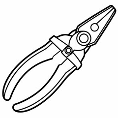 Needle-nose pliers line art 