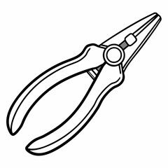 Needle-nose pliers line art 