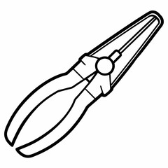 Needle-nose pliers line art 