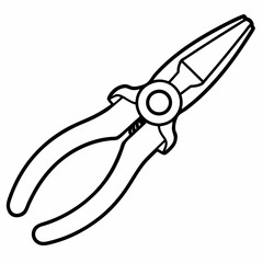 Needle-nose pliers line art 