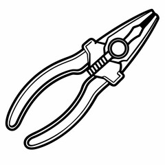 Needle-nose pliers line art 