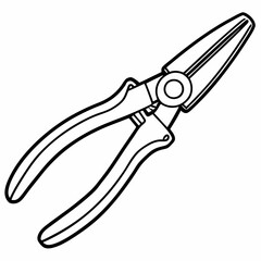 Needle-nose pliers line art 