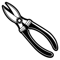 Needle-nose pliers silhouette vector illustration 