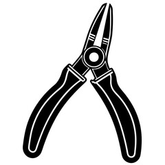 Needle-nose pliers silhouette vector illustration 