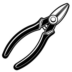 Needle-nose pliers silhouette vector illustration 