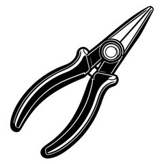 Needle-nose pliers silhouette vector illustration 