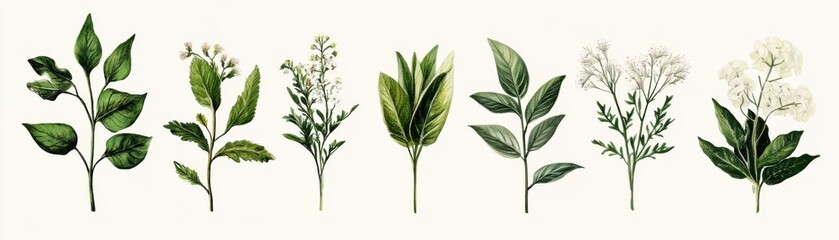 Vibrant Botanical Illustrations for Biology Class Themes