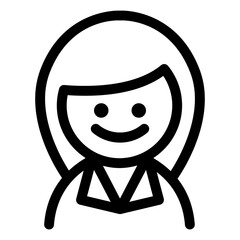 woman, female icon in thin line style vector illustration graphic design