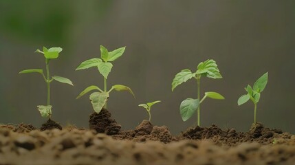 Fototapeta premium Vibrant Time Lapse of Plant Growth from Seedling to Mature Bloom