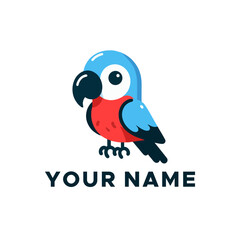 vector parrot in red and blue colors