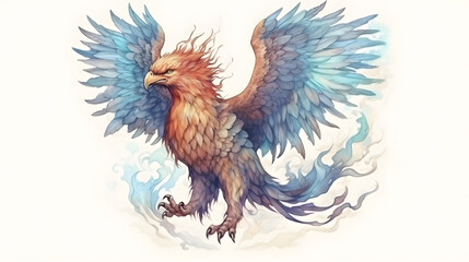 Obraz premium Griffin Fantasy Watercolor Style