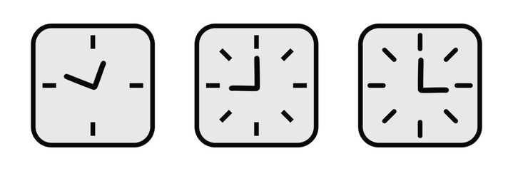 Time clock icon set. Wall clock vector icon. Schedule timer sign for UI designs.