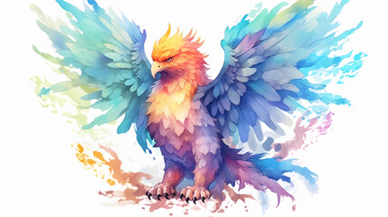 Obraz premium Griffin Fantasy Watercolor Style