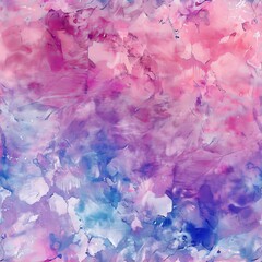 Fototapeta premium Seamless watercolor texture background with blending pink, purple, and blue paint splatters for creative design projects.